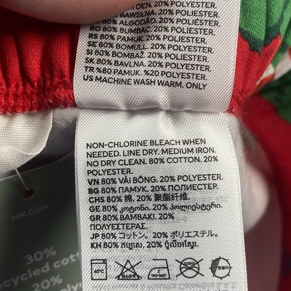 H&M Sweatpants Boys Size 8 Red Dinosaur Christmas Joggers Elastic Graphic NWT - Picture 7 of 7